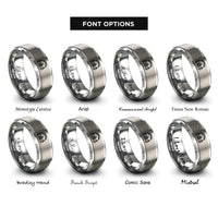 font options for inside engraving on grey spectrogram bars headphones rings