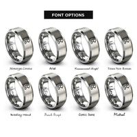 font options for inside engraving on gray spectrophotometer rings