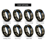 font options for inside engraving on gunmetal & blue spectrophotometer rings