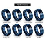 font options for inside engraving on blue spectrum analyzer rings