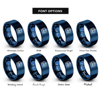 font options for inside engraving on blue spectrum analyzer rings