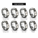 font options for inside engraving on silver spectrum analyzer rings