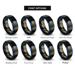 font options for inside engraving on gunmetal & blue spectrum analyzer rings