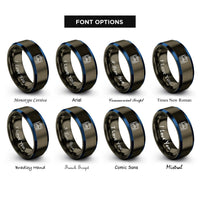 font options for inside engraving on gunmetal & blue spectrum analyzer rings