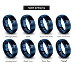 font options for inside engraving on blue spectrum line wave rings