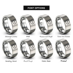 font options for inside engraving on silver speech bubble ellipsis rings