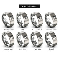 font options for inside engraving on grey speech bubble rings