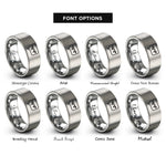 font options for inside engraving on gray speech bubble rings
