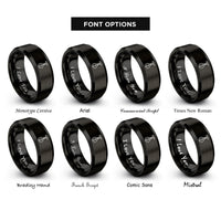font options for inside engraving on black speed bag swivel rings