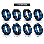 font options for inside engraving on blue speed light rings