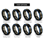 font options for inside engraving on gunmetal & blue speed light rings