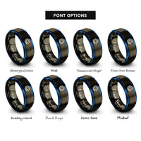 font options for inside engraving on gunmetal & blue speed light rings