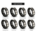 font options for inside engraving on black & grey speed pourer rings