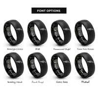 font options for inside engraving on black speed pourer rings