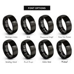 font options for inside engraving on black speed pourer rings