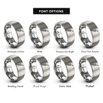 font options for inside engraving on gray speed pourer rings