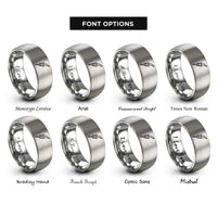 font options for inside engraving on gray speed pourer rings