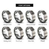 font options for inside engraving on gray speed pourer rings