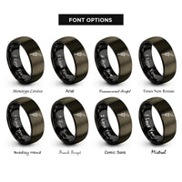 font options for inside engraving on gunmetal & black speed pourer rings