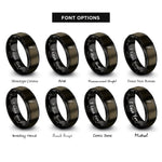 font options for inside engraving on gunmetal & black speed pourer rings