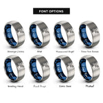 font options for inside engraving on blue & gray speed skater crouch rings