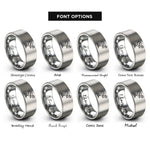 font options for inside engraving on grey speed skater crouch rings