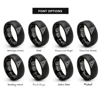 font options for inside engraving on black speed square rings