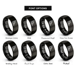 font options for inside engraving on black speed square rings
