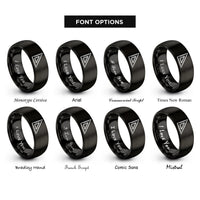 font options for inside engraving on black speed square rings