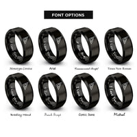 font options for inside engraving on black speed square rings