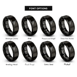 font options for inside engraving on black speed square rings