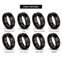 font options for inside engraving on black speed square rings
