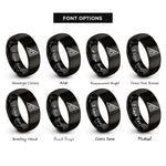 font options for inside engraving on black speed square rings