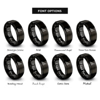 font options for inside engraving on black speed square rings