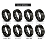 font options for inside engraving on black speed square rings