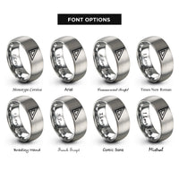 font options for inside engraving on gray speed square rings