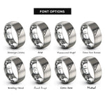 font options for inside engraving on silver speed square rings