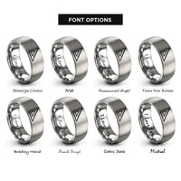 font options for inside engraving on silver speed square rings