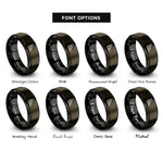 font options for inside engraving on gunmetal & black speed square rings