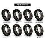 font options for inside engraving on black & gray speedometer rings