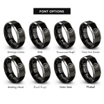 font options for inside engraving on black & gray speedometer rings