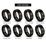 font options for inside engraving on black speedometer rings