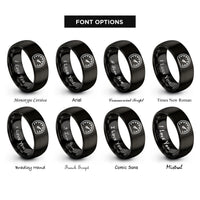 font options for inside engraving on black speedometer rings