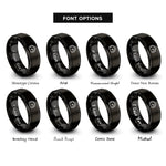 font options for inside engraving on black speedometer rings
