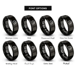 font options for inside engraving on black speedometer rings