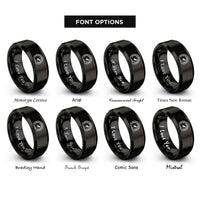 font options for inside engraving on black speedometer rings