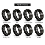 font options for inside engraving on black speedometer rings