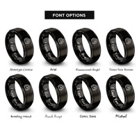 font options for inside engraving on black speedometer rings