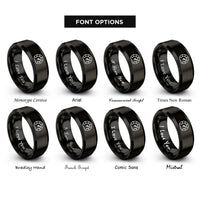 font options for inside engraving on black speedometer rings