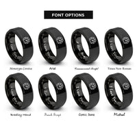 font options for inside engraving on black speedometer rings